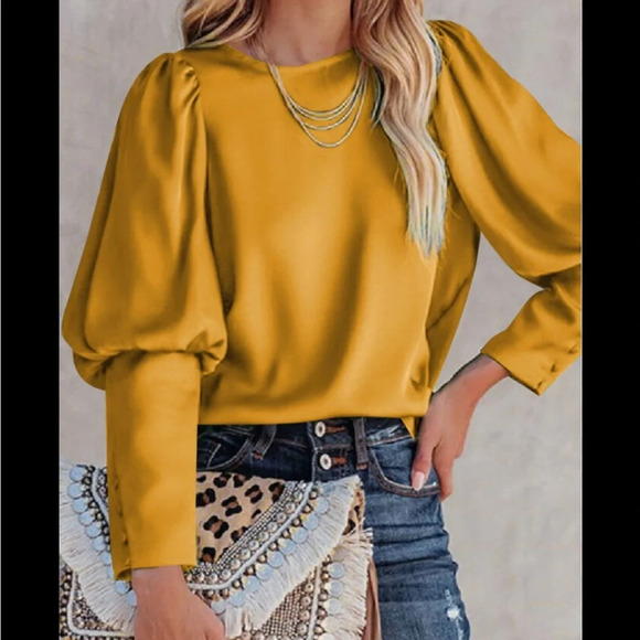 ON TWELFTH PUFF SLEEVE BLOUSE - Picture 1 of 7